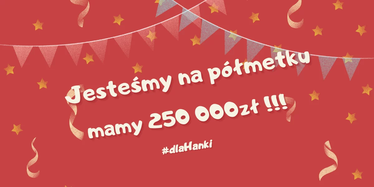 Baner zebrano połowę